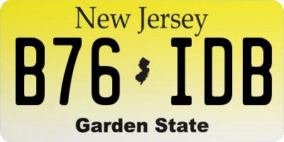 NJ license plate B76IDB