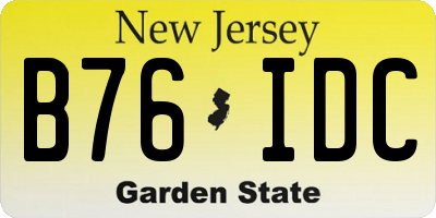 NJ license plate B76IDC