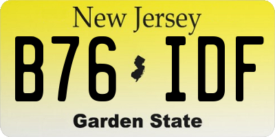 NJ license plate B76IDF