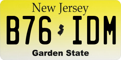 NJ license plate B76IDM