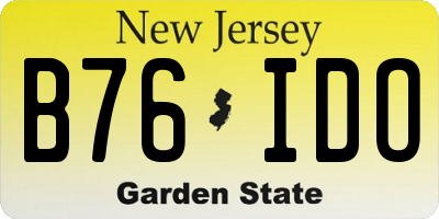 NJ license plate B76IDO