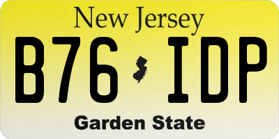 NJ license plate B76IDP