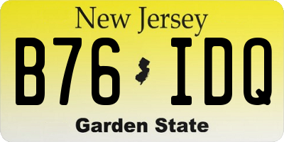 NJ license plate B76IDQ