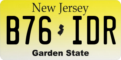NJ license plate B76IDR