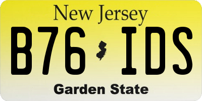 NJ license plate B76IDS