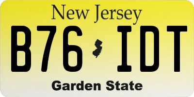 NJ license plate B76IDT