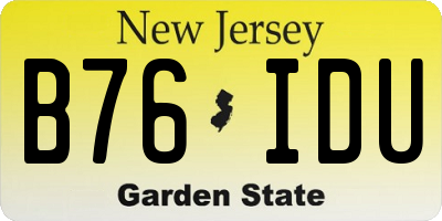 NJ license plate B76IDU