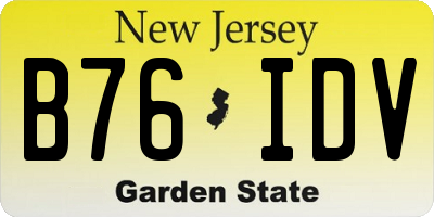 NJ license plate B76IDV
