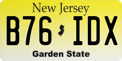 NJ license plate B76IDX