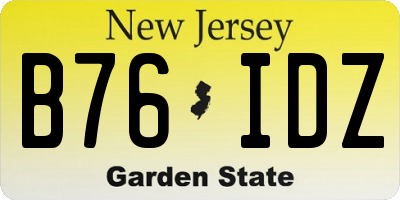 NJ license plate B76IDZ