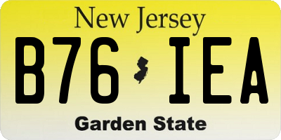 NJ license plate B76IEA