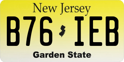 NJ license plate B76IEB