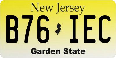 NJ license plate B76IEC
