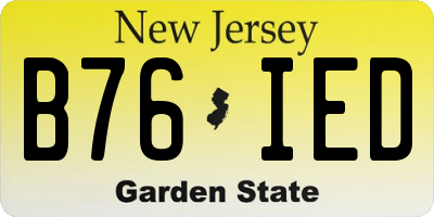 NJ license plate B76IED