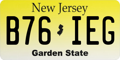 NJ license plate B76IEG