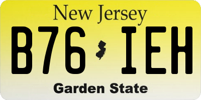NJ license plate B76IEH