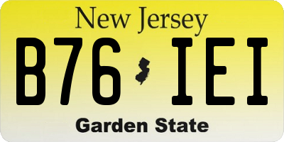 NJ license plate B76IEI