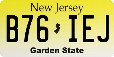 NJ license plate B76IEJ