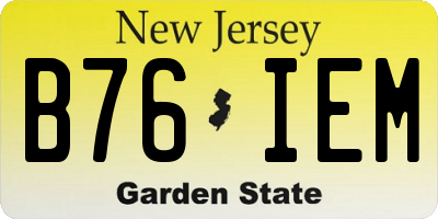 NJ license plate B76IEM