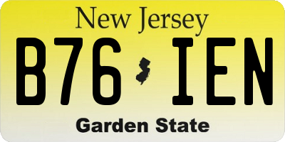 NJ license plate B76IEN