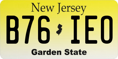 NJ license plate B76IEO