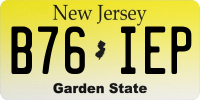 NJ license plate B76IEP