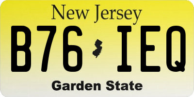 NJ license plate B76IEQ