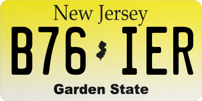 NJ license plate B76IER