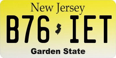 NJ license plate B76IET