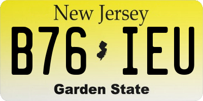 NJ license plate B76IEU