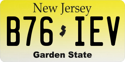 NJ license plate B76IEV