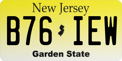 NJ license plate B76IEW