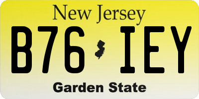NJ license plate B76IEY