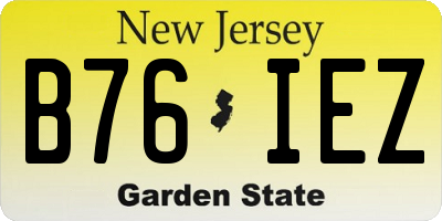 NJ license plate B76IEZ