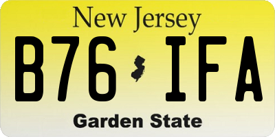 NJ license plate B76IFA