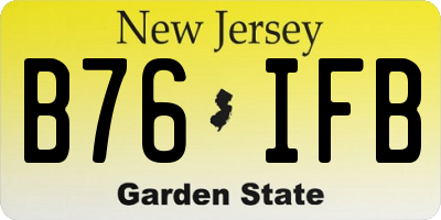 NJ license plate B76IFB