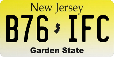 NJ license plate B76IFC