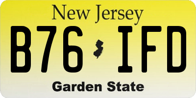 NJ license plate B76IFD