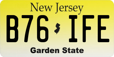 NJ license plate B76IFE