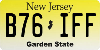 NJ license plate B76IFF