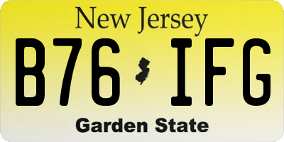 NJ license plate B76IFG