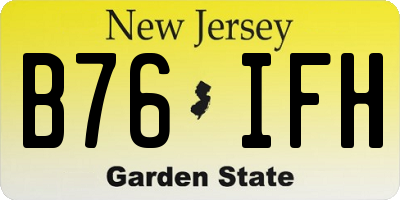 NJ license plate B76IFH