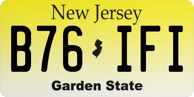 NJ license plate B76IFI