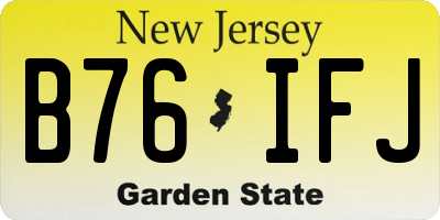 NJ license plate B76IFJ