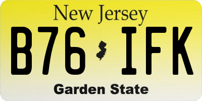 NJ license plate B76IFK