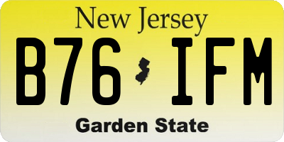 NJ license plate B76IFM