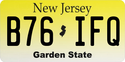 NJ license plate B76IFQ