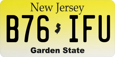NJ license plate B76IFU