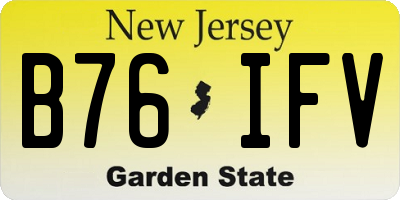 NJ license plate B76IFV