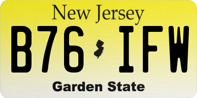 NJ license plate B76IFW